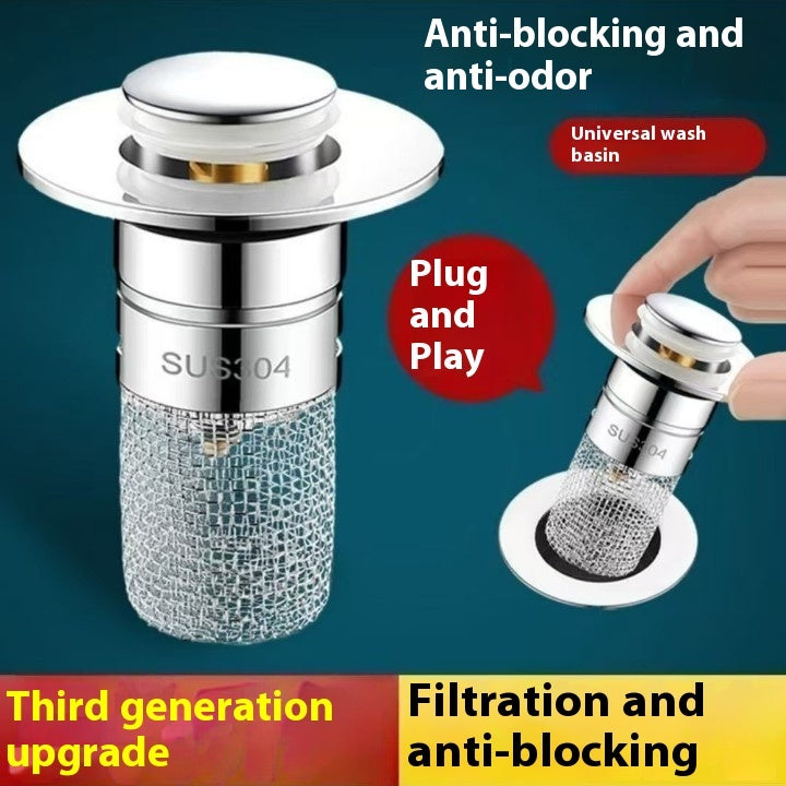 Pop-up Bathroom Sink Drain Filter